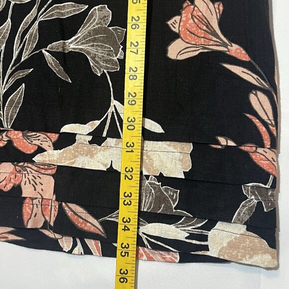 Nicole Miller Original Shift Dress Linen Blend Medium Size Floral V Neck - Picture 8 of 12